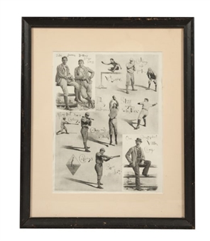 1880s Yale Baseball Framed “Team” Display with Walter Camp and Amos Alonzo Stagg 